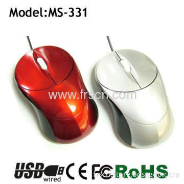 Mini Size Optical Retractable Wired Cable Mouse 